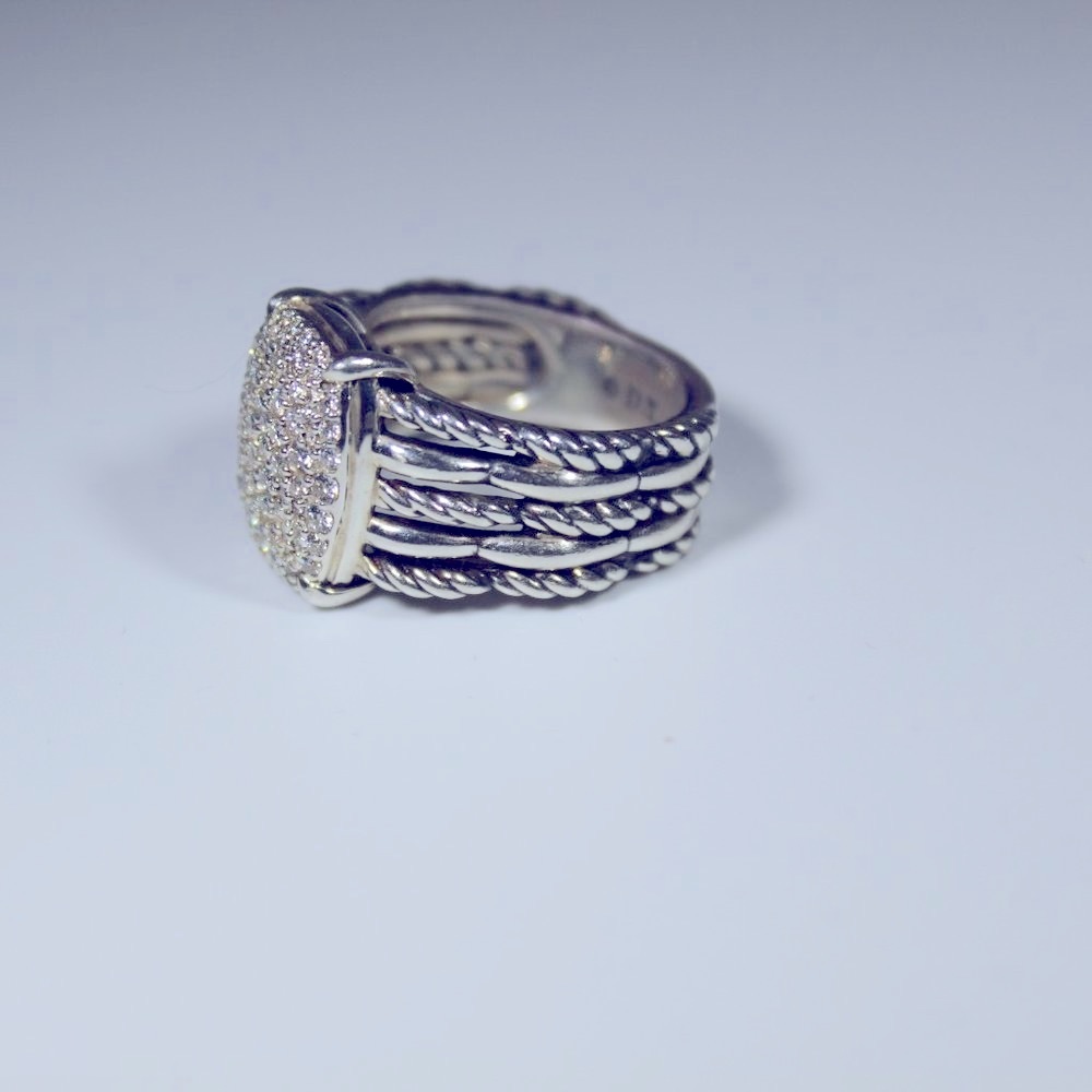David Yurman Rising Tides Ring with Diamonds SZ:8! - Picture 5 of 12
